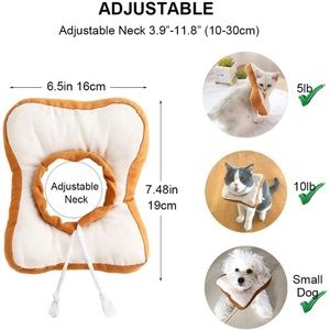 Adjustable Soft Toast Cat Cone Collar 🐱 🍞